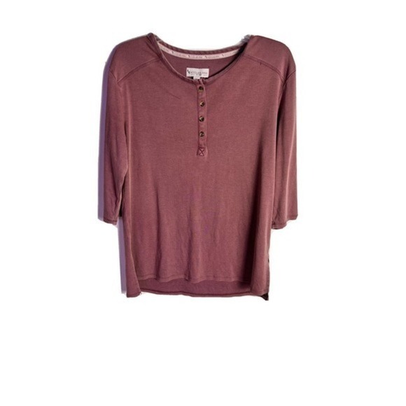 Koolaburra UGG Essentials Sand Wash Henley Top Dusty Pink Sz XS - Picture 1 of 9